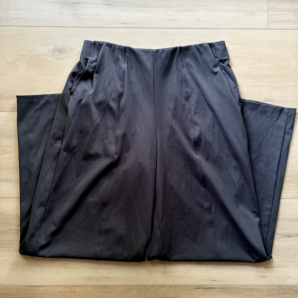 Old Navy High Waisted PowerSoft Wide Leg Pull On Black Pants Womens Large